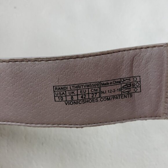 Vionic Randi Strappy Leather Sandal Womens 10 White Slide Adjustable Slip On - Picture 11 of 11